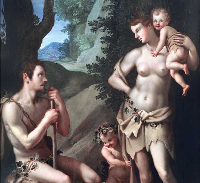 CHIMENTI Iacopo La famiglia di Adamo olio su tavola cm 1015 x 775