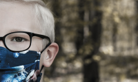 bambino mascherina blu