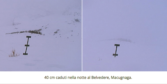 belvedere neve cartello