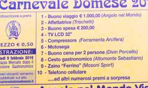 biglietto lotteria carnevale domo