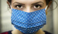 covid mascherina blu