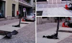 domodossola via galletti palo abbattuto