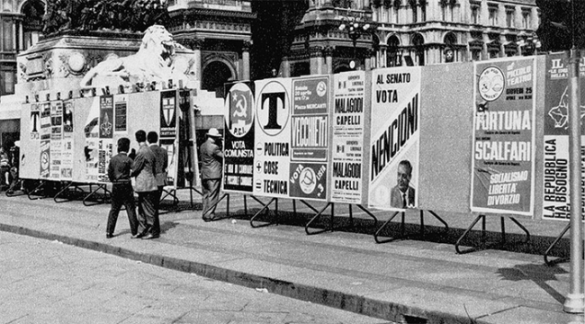 elezioni pannelli manifesti vecchi