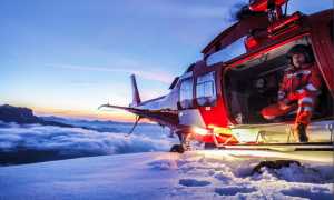 elicottero rega notte neve