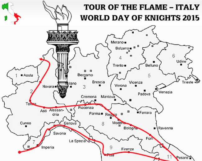 fiaccola cavalieri amicizia mappa