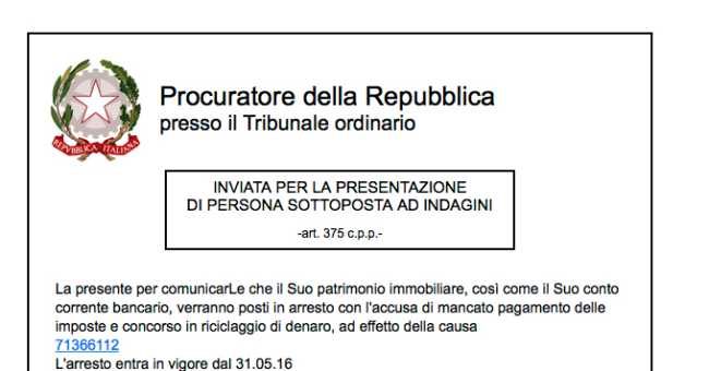 finta mail procura