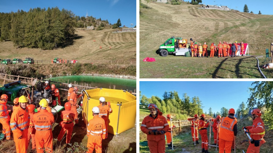 Antincendio boschivo, esercitazione a Domobianca: 70 volontari al lavoro sul campo
