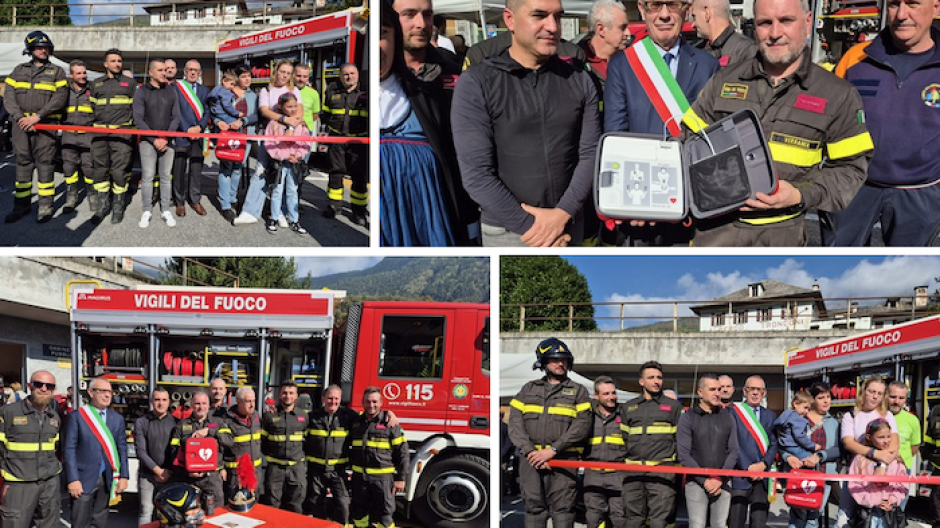 Varzo, nuovo defibrillatore ai Vigili del fuoco: la donazione in memoria di Matilde