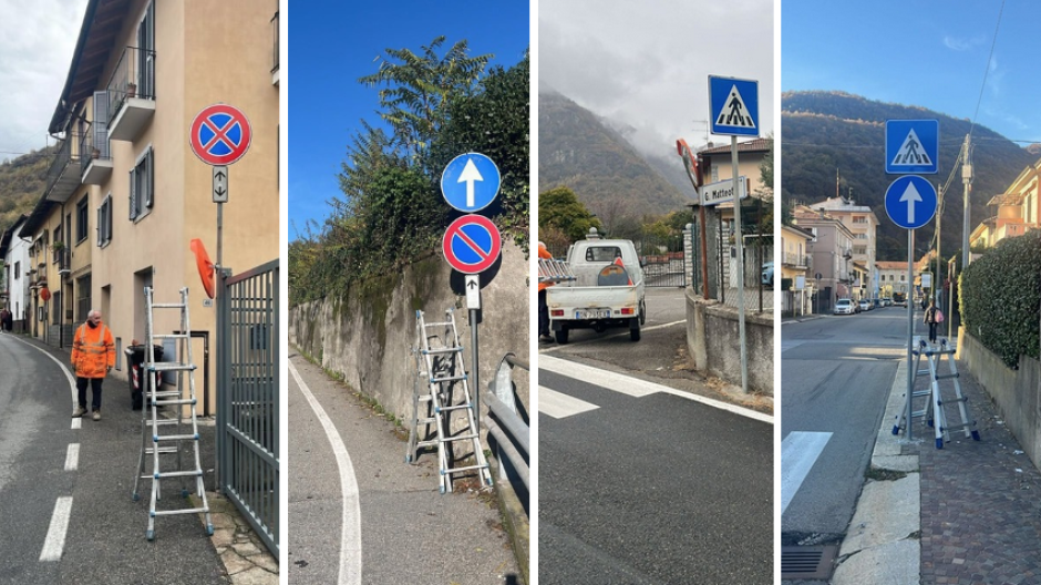 Omegna: arriva la nuova segnaletica verticale 