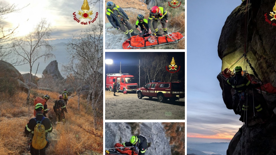 Mottarone, maxi-esercitazione dei Vigili del Fuoco: 40 specialisti in azione