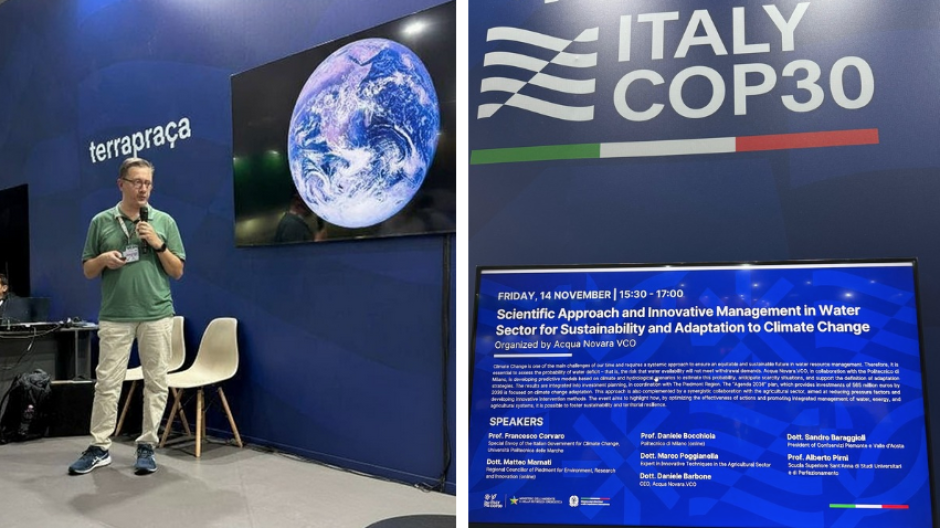 COP30, l’Italia presenta il modello di adattamento climatico di Acqua Novara.VCO