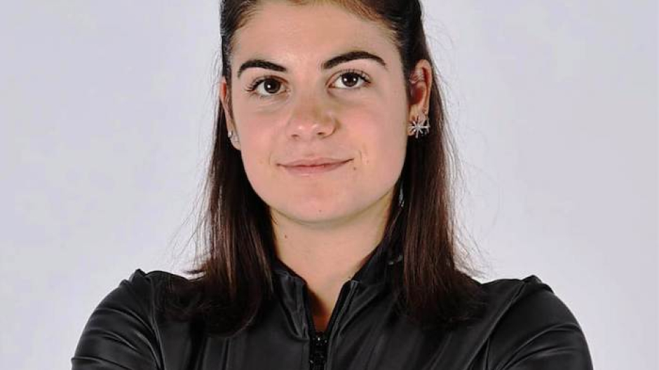 Alessia Crippa in allenamento a Cortina sulla pista olimpica