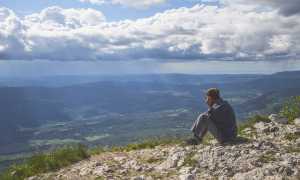 montagna vista seduto