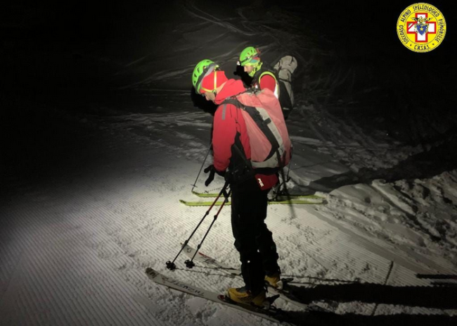 notte neve sci