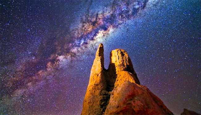 notte stelle roccia cielo