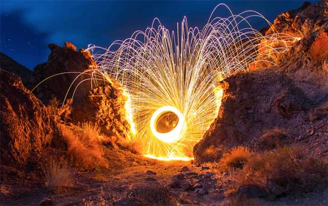 scintille fuochi rotante