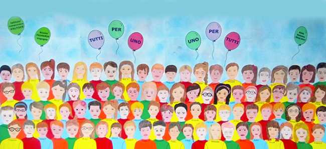 scuola vogogna cartellone facce bambini valtoce