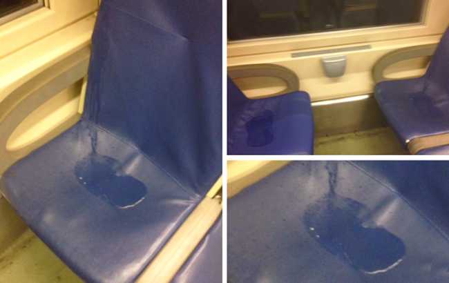 sedili bagnati treno