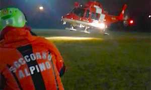soccorso alpino decollo notte