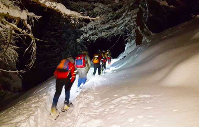 soccorso neve ciaspole