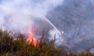 sterpaglie incendio fuoco vigile acqua