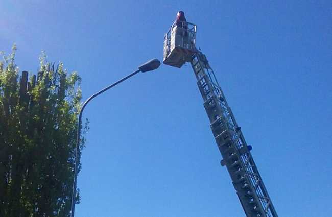 taglio autoscala vigili fuoco
