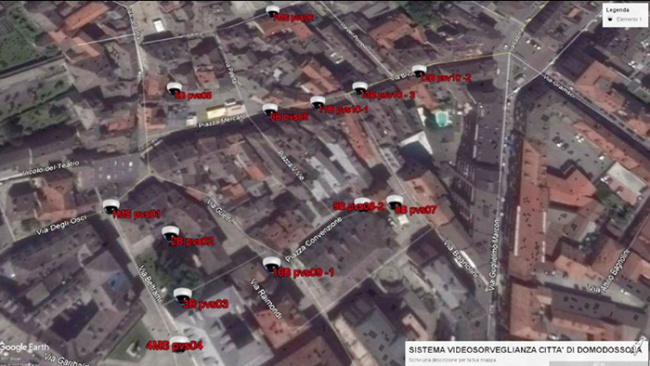 telecamere domo mappa