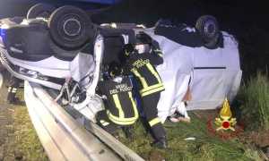 vigili del fuoco incidente auto autostrada