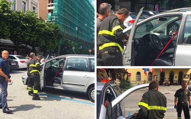 vigili fuoco auto stazione bambina