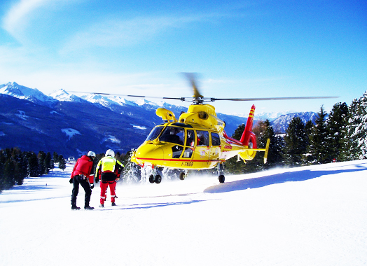 elicottero soccorso neve
