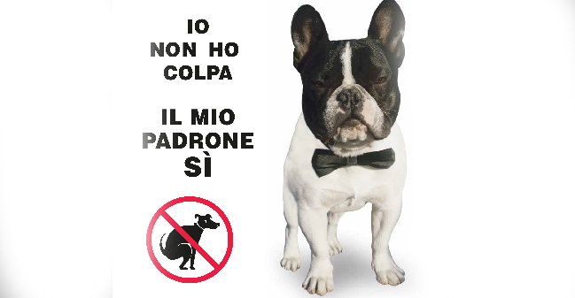 cane deiezioni colpa manifesto