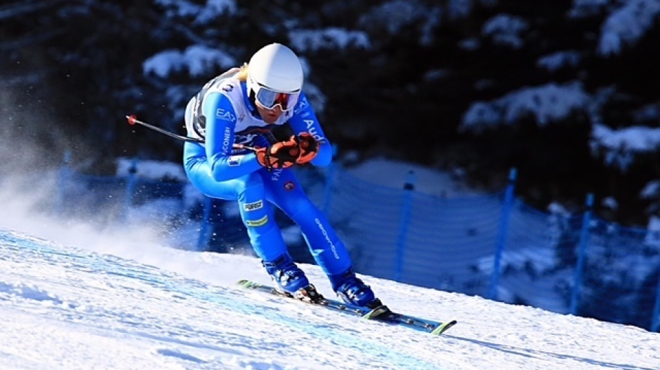 Andrea Schranz in allenamento a Santa Caterina Valfurva per la Coppa Europa