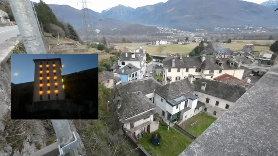 Crevola, accesa la Torre Napoleonica: al via 40 anni di eventi natalizi