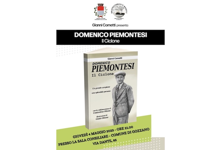 Gozzano, si presenta il libro "Domenico Piemontesi - Il Ciclone"