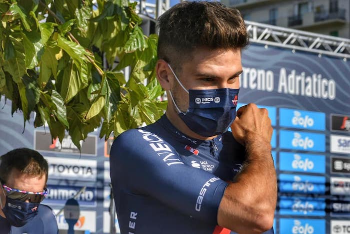 Filippo Ganna al via del Giro di Romandia
