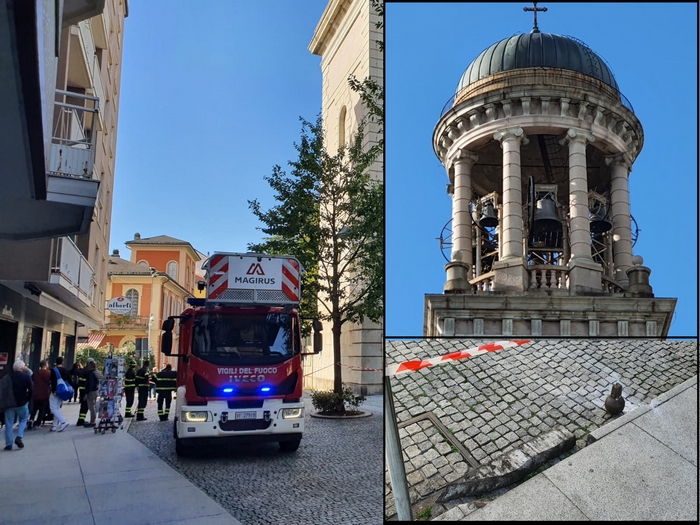 Il battacchio si stacca dalla campana e precipita in strada: nessun ferito