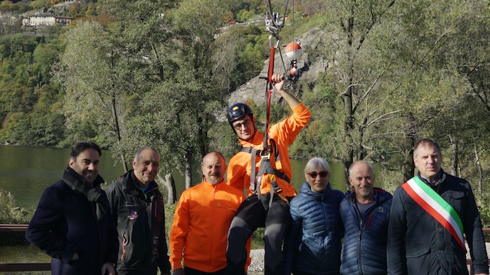 Omegna, inaugurata la Lago d'Orta Zipline