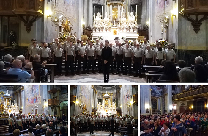 Il Coro "Penne nere d'Aosta" incanta in Parrocchiale a Santa Maria Maggiore. Foto