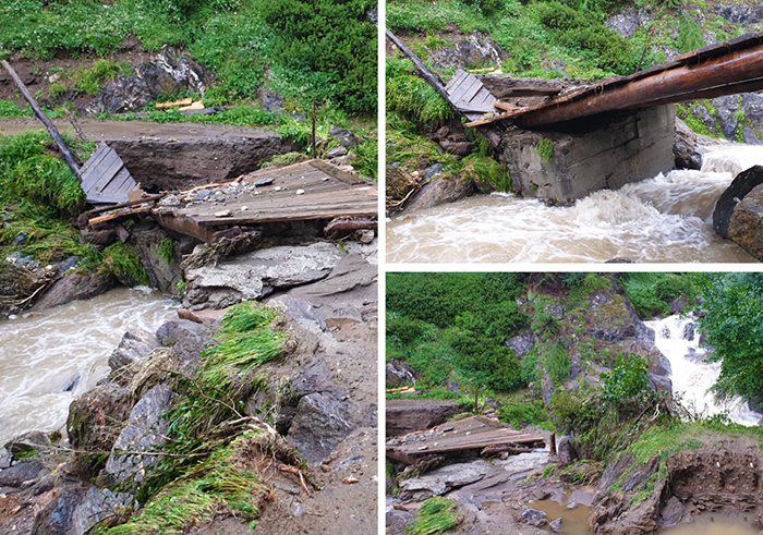 Devero: ponte danneggiato dal maltempo, giro del lago da Crampiolo non transitabile