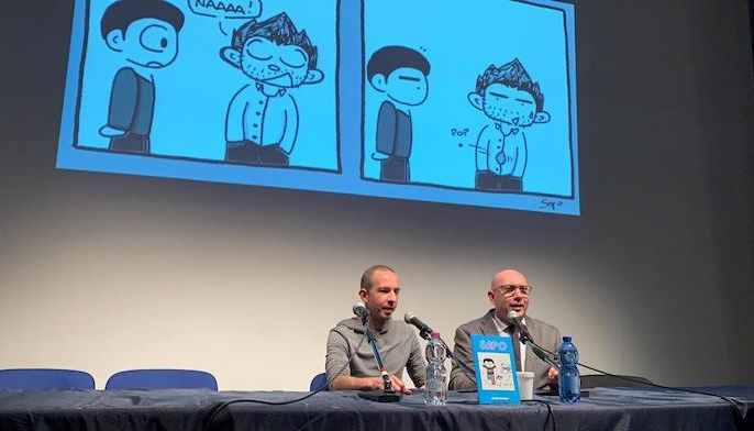 Il mondo a fumetti di Sapo. Presentato a La Fabbrica il libro edito da Promossola.  Video