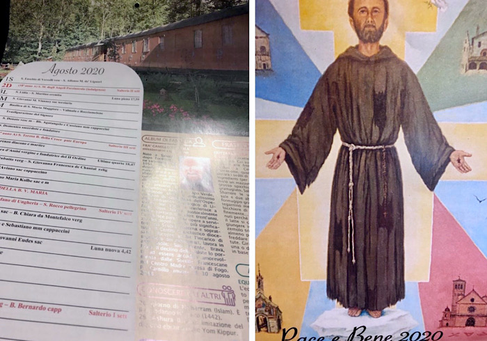 Anche la foto del trenino di Croveo sul Calendario Francescano 2020 