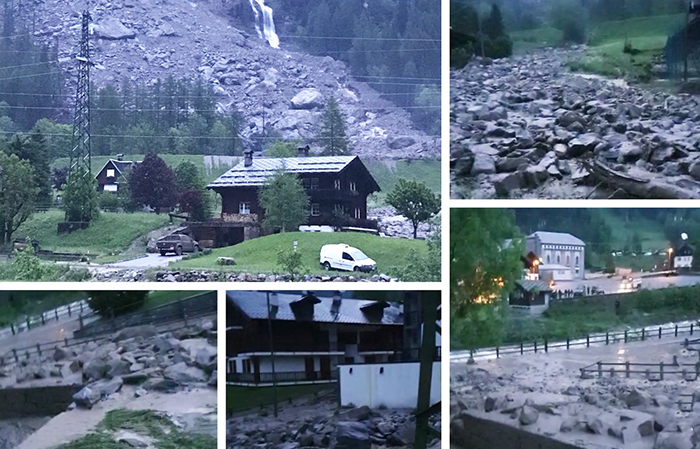Ecco le prime immagini della frana a Formazza. Ci sono 20 sfollati: terra, sassi, fango sino alle case. Video
