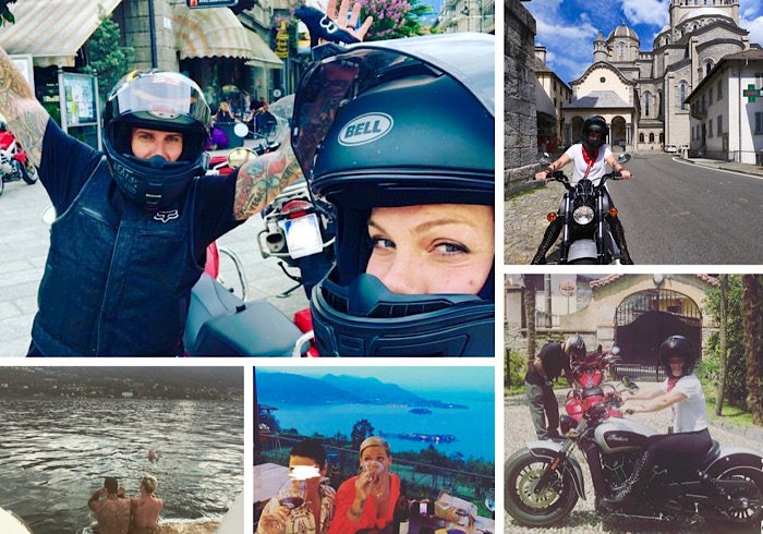 Vacanze in Ossola e sul Lago per la cantante americana Pink e il marito, il motociclista Carey Hart