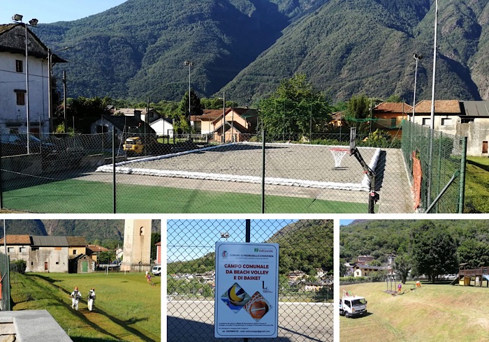 Nuovi campi da Beach volley regolamentare e da basket a Premosello, venerdì si inaugura