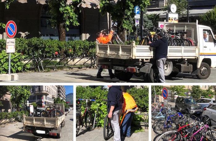 Rimosse 50 bici dalle rastrelliere in piazza Matteotti, se non ritirate andranno all'asta 