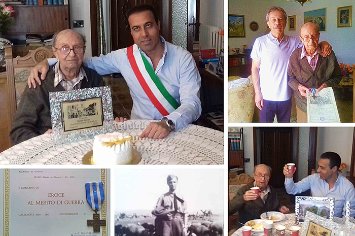 Cento anni di Mario Bruno: festa col sindaco Pizzi ricordando la guerra e il lavoro alla Vigezzina