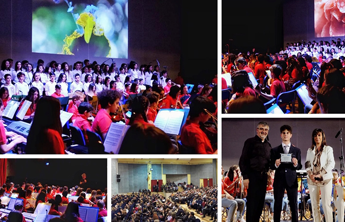 Doppio concerto di 140 studenti ed 80 coristi della scuola Floreanini alla Fabbrica, organizzazione benefica del Kiwanis Club Domo
