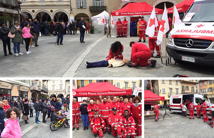 Simulazioni di Pronto Soccorso in piazza Mercato per la Giornata Mondiale della Croce Rossa. Foto e video