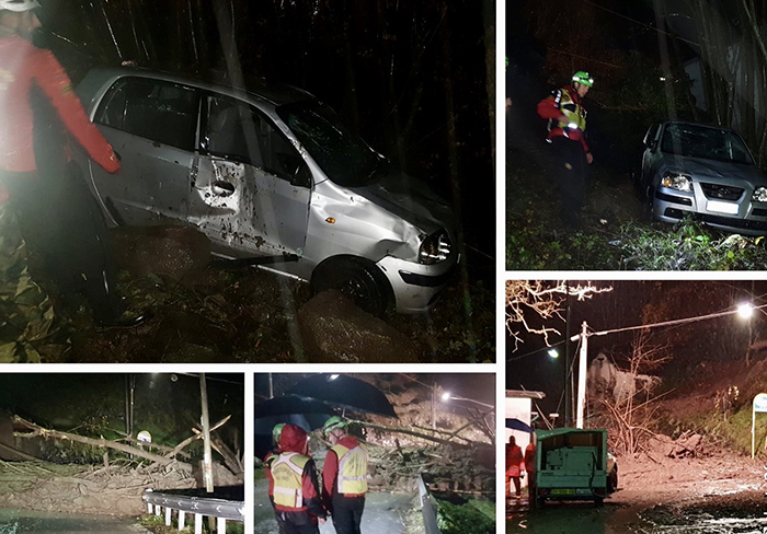 Frana a Bognanco, sopralluogo dei tecnici. Si temeva che ci fossero passeggeri nell'auto travolta. Le immagini