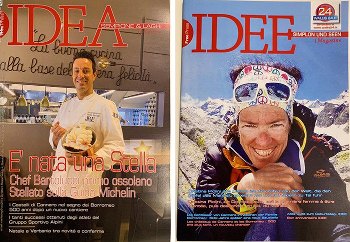 Due eccellenze in copertina per il 6° compleanno del magazine IDEA: Chef Giorgio Bartolucci e la scalatrice Cristina Piolini